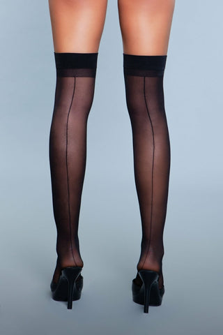1919 Lace Over It Thigh Highs Black