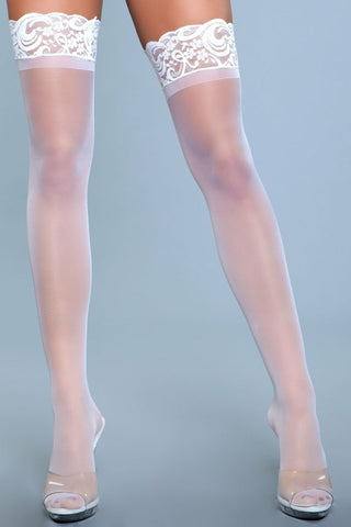1915 Great Catch Thigh Highs White