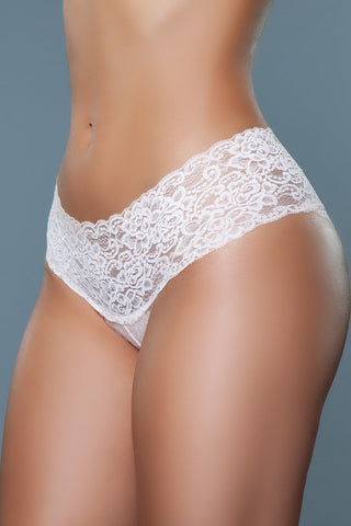 BW1160W V Cut Lace Panties - White