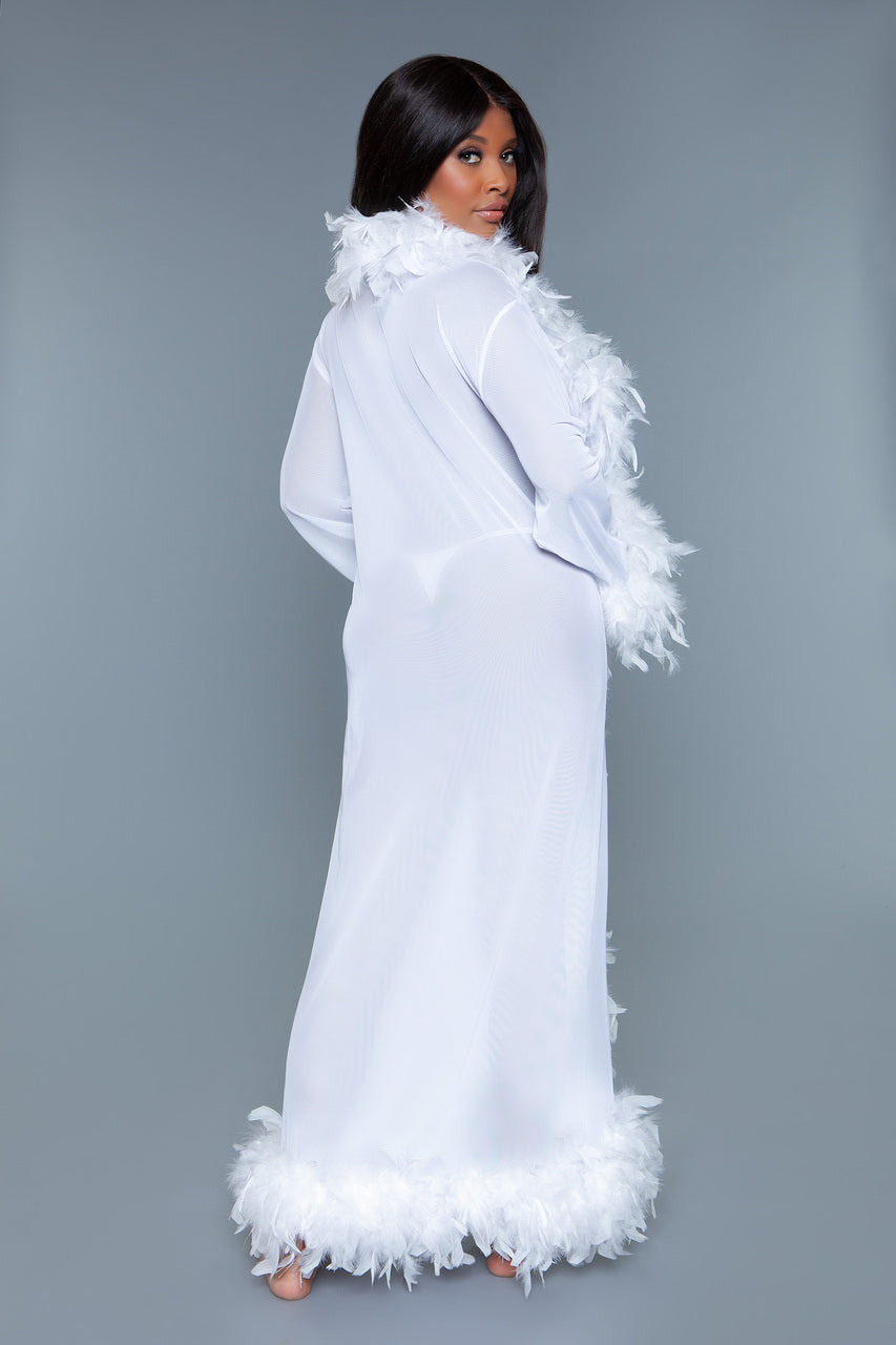 BW834W Glamour Robe White Luxe Cartel