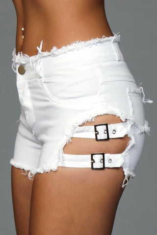 J5WT Looped In Distressed Shorts - White